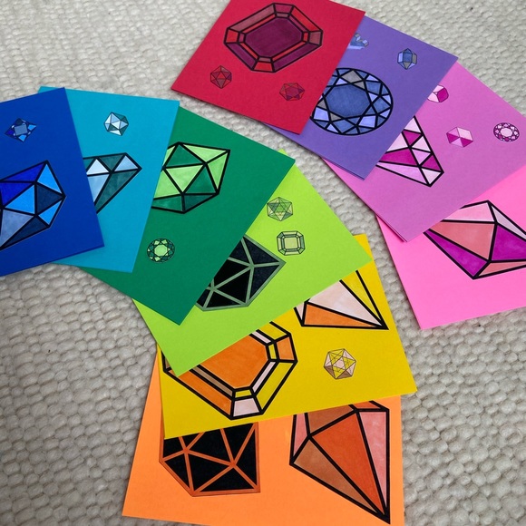 Party psychedelic blank greeting cards w/envelopes - Picture 3 of 4